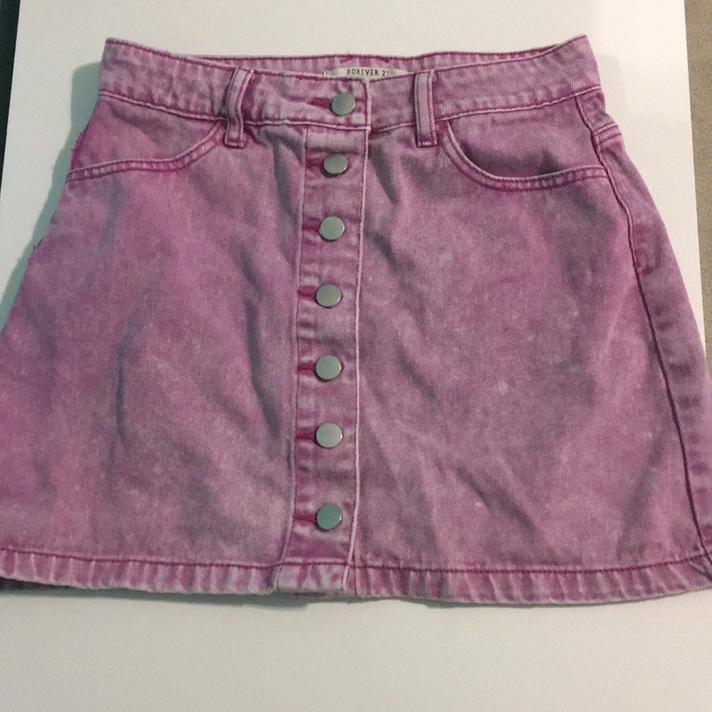 Pink Denim Skirt